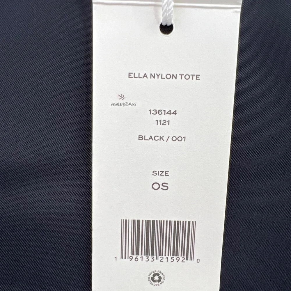 Tory Burch Large Ella Nylon Tote In Black - Picture 9 of 9